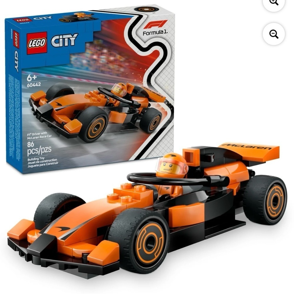 LEGO City F1 Driver with McLaren Race Car Toy - Model Car Building Toy Kit
